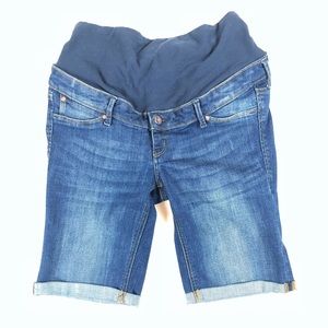 H&M MAMA Mid Rib Maternity Bermuda Jean Shorts